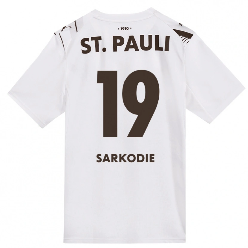 Danxen Donna Maglia Joel Sarkodie #19 Caffè Bianco Rosso Kit Gara Away 2026/27 Maglietta