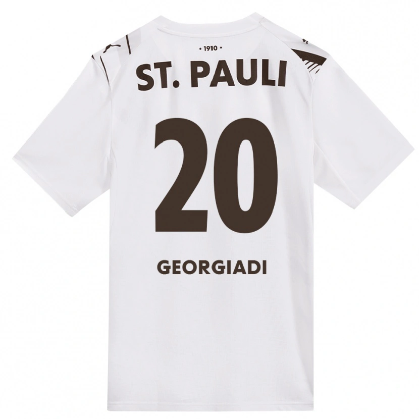 Danxen Donna Maglia Jannis Georgiadi #20 Caffè Bianco Rosso Kit Gara Away 2026/27 Maglietta