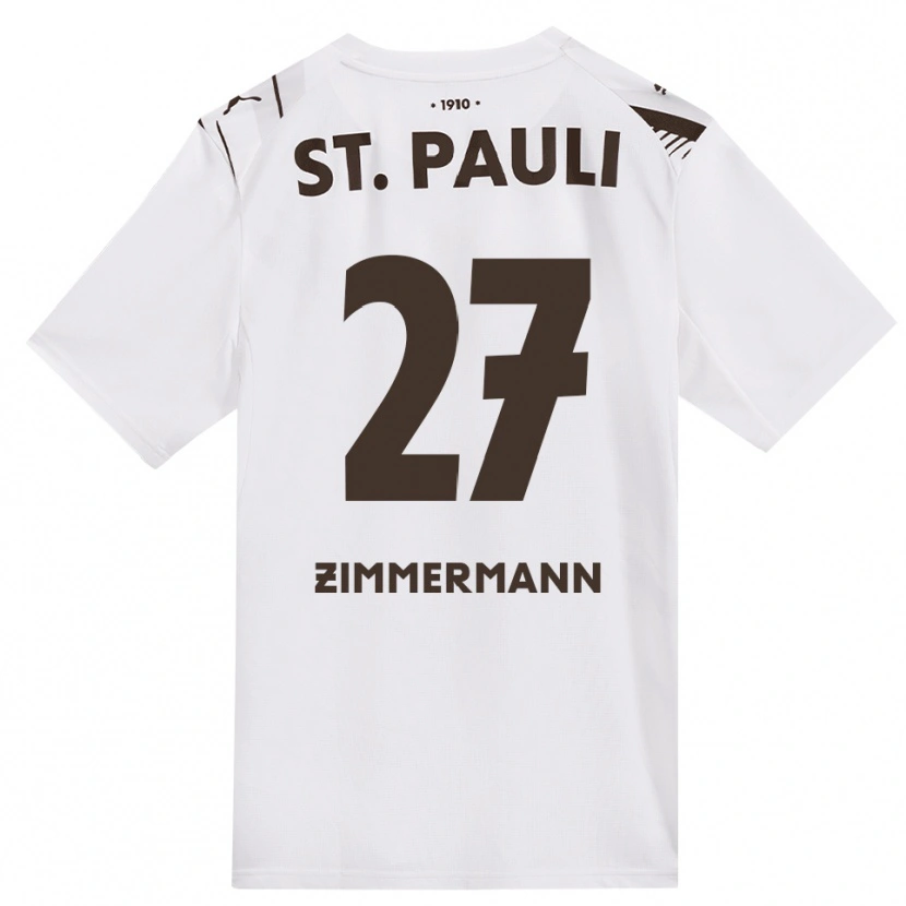 Danxen Donna Maglia Tara Zimmermann #27 Caffè Bianco Rosso Kit Gara Away 2026/27 Maglietta