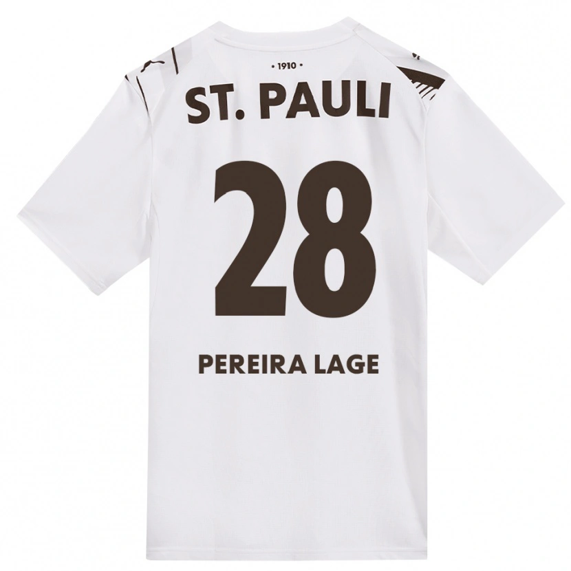 Danxen Donna Maglia Mathias Pereira Lage #28 Caffè Bianco Rosso Kit Gara Away 2026/27 Maglietta