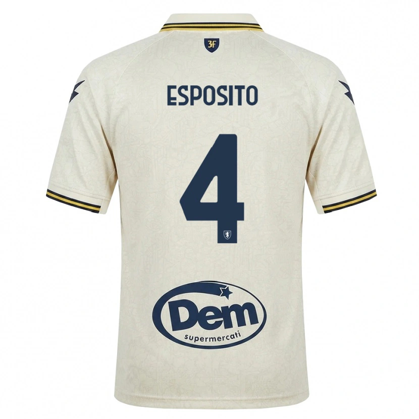 Danxen Donna Maglia Valerio Esposito #4 Oldlace Giallo Nero Kit Gara Away 2026/27 Maglietta