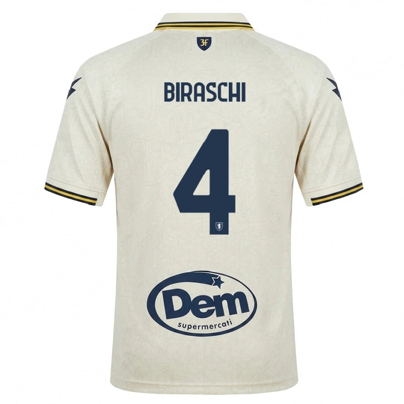 Danxen Donna Maglia Davide Biraschi #4 Oldlace Giallo Nero Kit Gara Away 2026/27 Maglietta