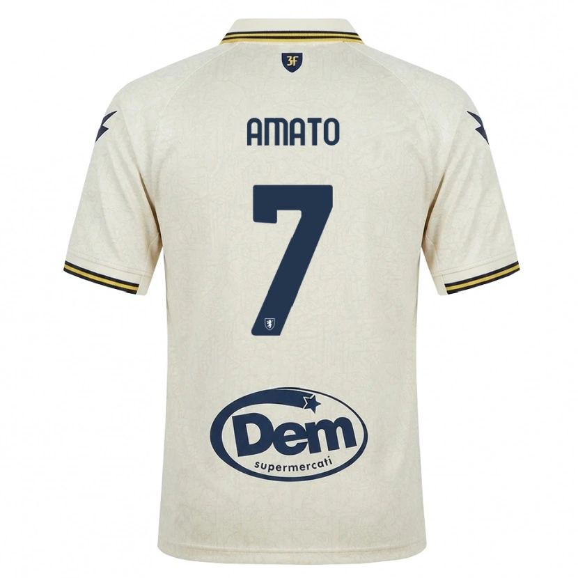 Danxen Donna Maglia Leonardo Amato #7 Oldlace Giallo Nero Kit Gara Away 2026/27 Maglietta