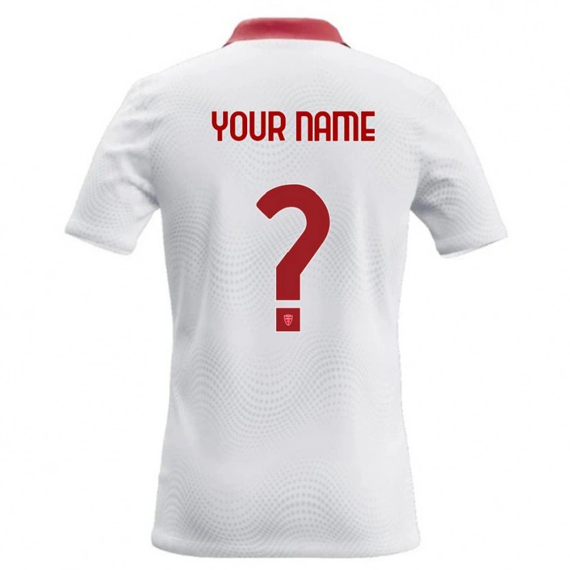 Danxen Donna Maglia Il Tuo Nome #0 Bianco Rosso Kit Gara Away 2026/27 Maglietta