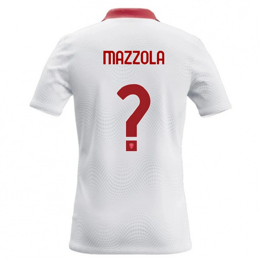 Danxen Donna Maglia Emanuele Mazzola #0 Bianco Rosso Kit Gara Away 2026/27 Maglietta