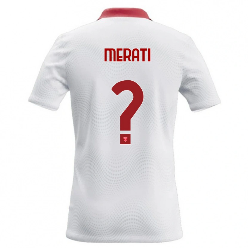 Danxen Donna Maglia Mattia Merati #0 Bianco Rosso Kit Gara Away 2026/27 Maglietta