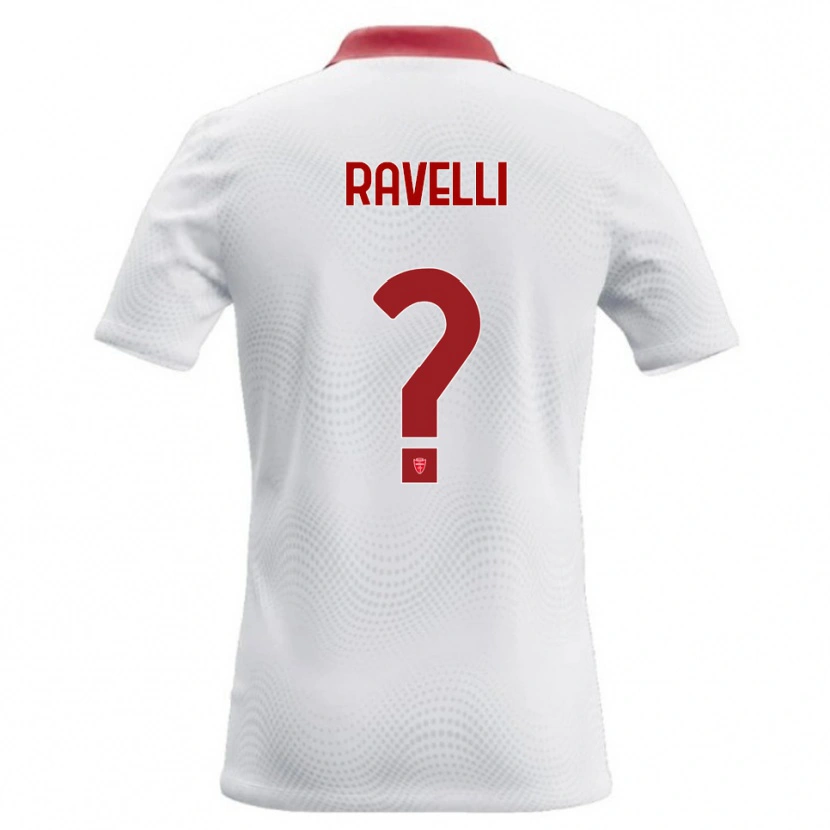 Danxen Donna Maglia Etienne Ravelli #0 Bianco Rosso Kit Gara Away 2026/27 Maglietta