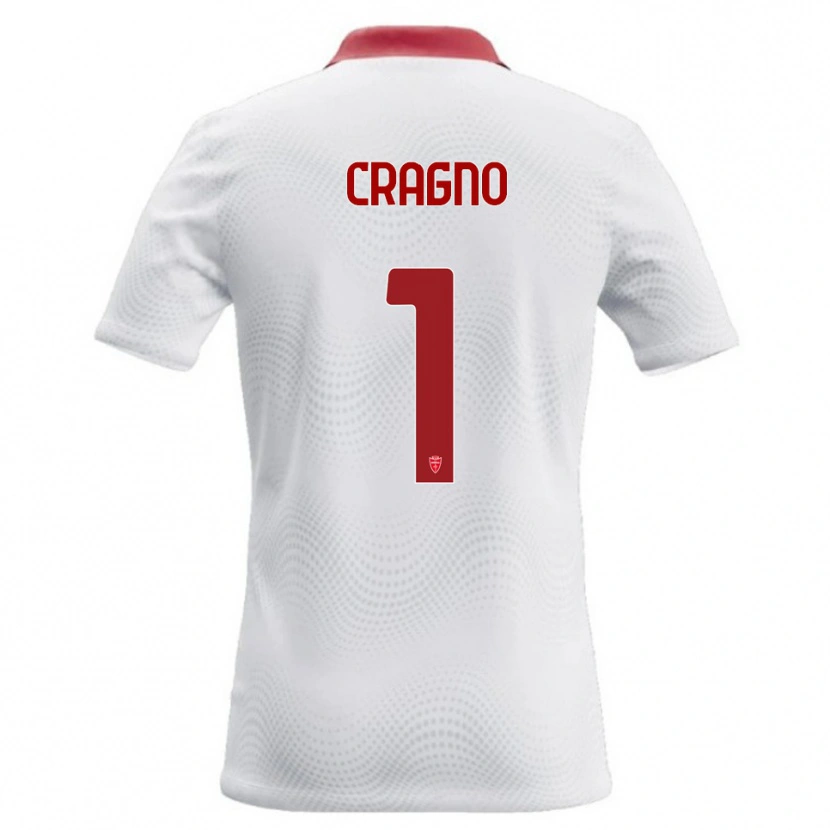 Danxen Donna Maglia Alessio Cragno #1 Bianco Rosso Kit Gara Away 2026/27 Maglietta