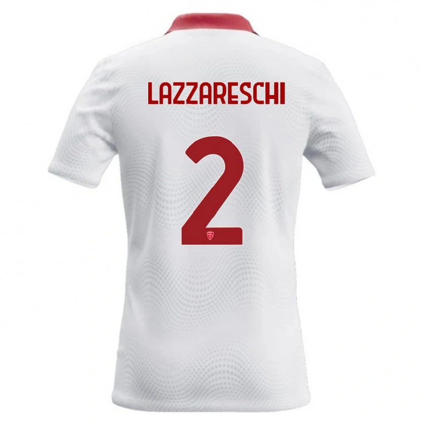 Danxen Donna Maglia Andrea Lazzareschi #2 Bianco Rosso Kit Gara Away 2026/27 Maglietta