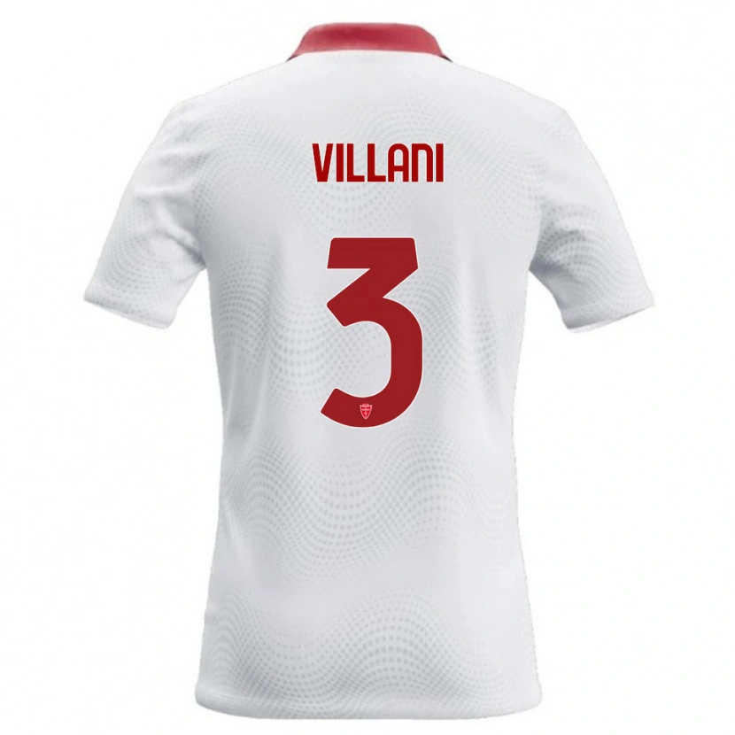 Danxen Donna Maglia Matteo Villani #3 Bianco Rosso Kit Gara Away 2026/27 Maglietta