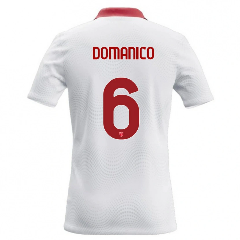 Danxen Donna Maglia Saverio Domanico #6 Bianco Rosso Kit Gara Away 2026/27 Maglietta