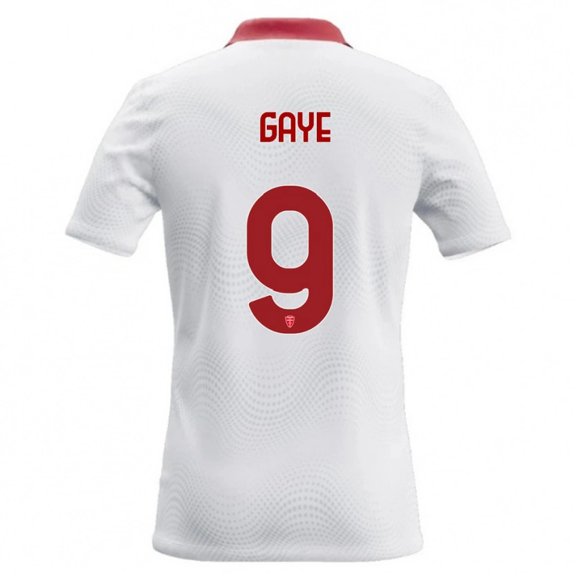 Danxen Donna Maglia Mamadou Gaye #9 Bianco Rosso Kit Gara Away 2026/27 Maglietta