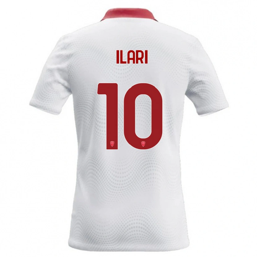 Danxen Donna Maglia Mario Ilari #10 Bianco Rosso Kit Gara Away 2026/27 Maglietta