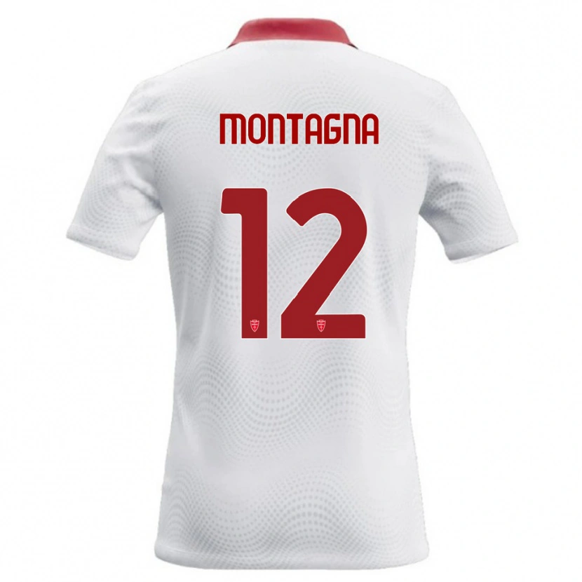 Danxen Donna Maglia Jacopo Montagna #12 Bianco Rosso Kit Gara Away 2026/27 Maglietta