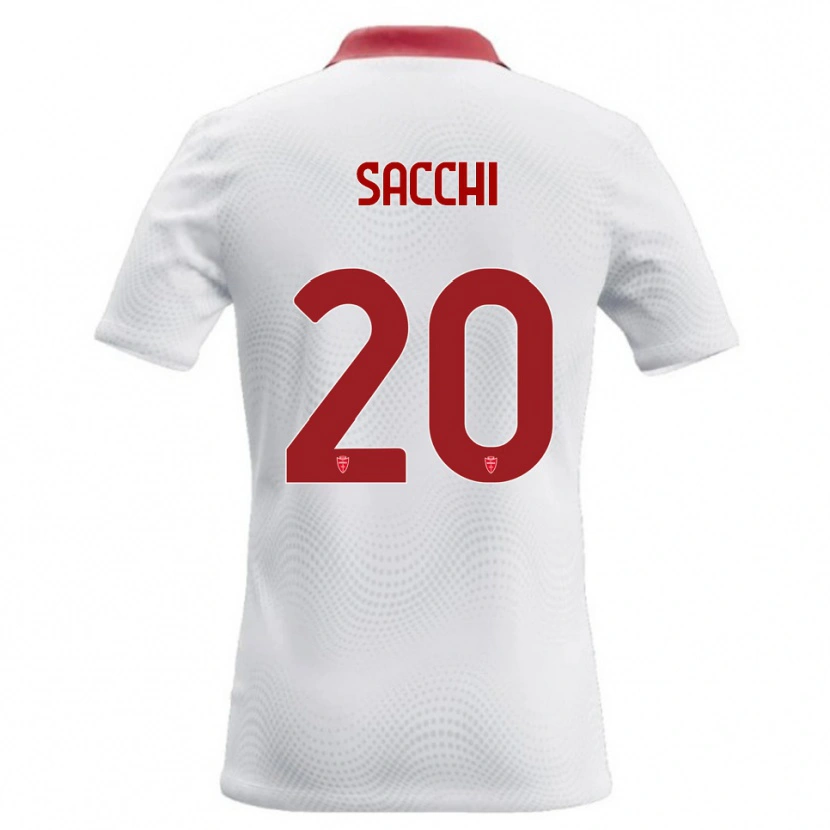 Danxen Donna Maglia Riccardo Sacchi #20 Bianco Rosso Kit Gara Away 2026/27 Maglietta