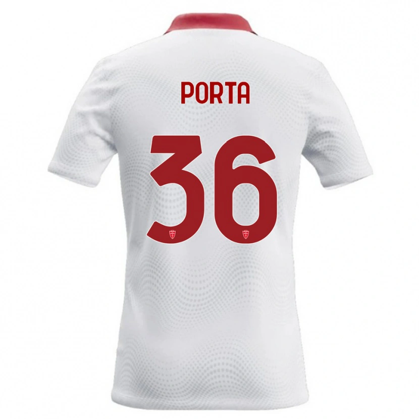Danxen Donna Maglia Matteo Porta #36 Bianco Rosso Kit Gara Away 2026/27 Maglietta
