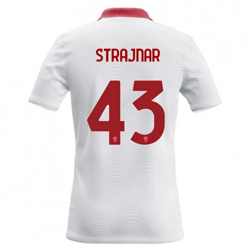 Danxen Donna Maglia Aljaz Strajnar #43 Bianco Rosso Kit Gara Away 2026/27 Maglietta