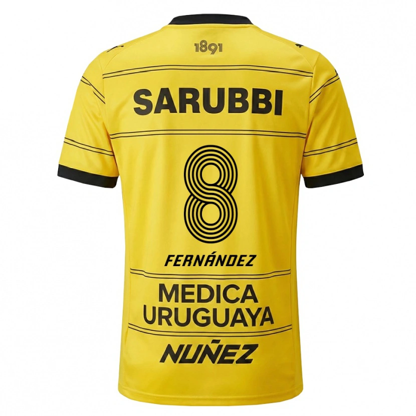 Danxen Donna Maglia Nicolás Fernández #8 Giallo Nero Kit Gara Away 2026/27 Maglietta