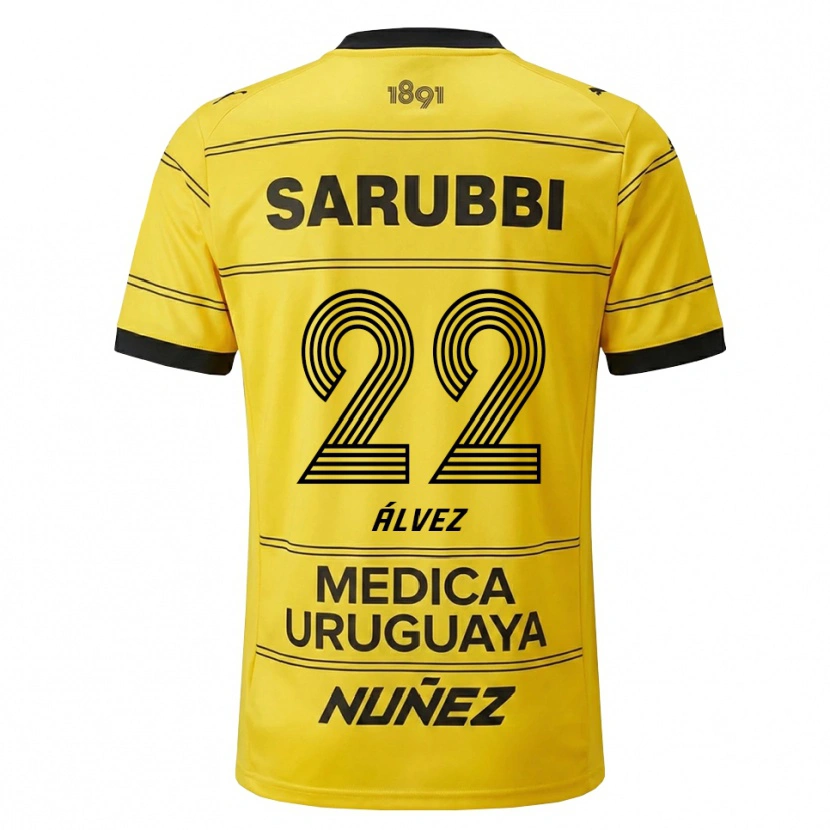 Danxen Donna Maglia Facundo Álvez #22 Giallo Nero Kit Gara Away 2026/27 Maglietta