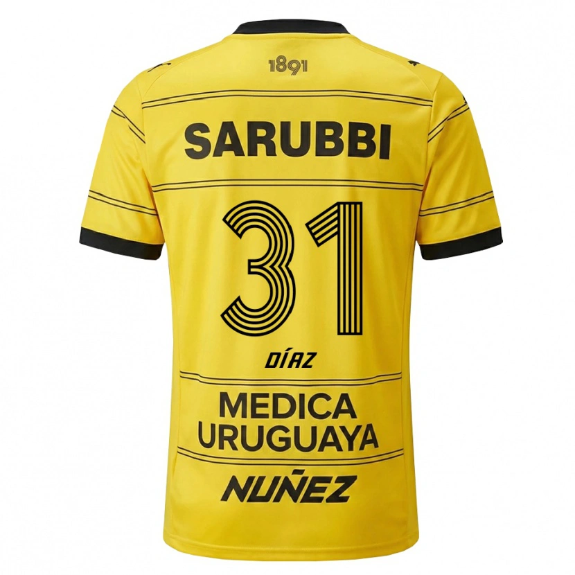 Danxen Donna Maglia Leandro Díaz #31 Giallo Nero Kit Gara Away 2026/27 Maglietta