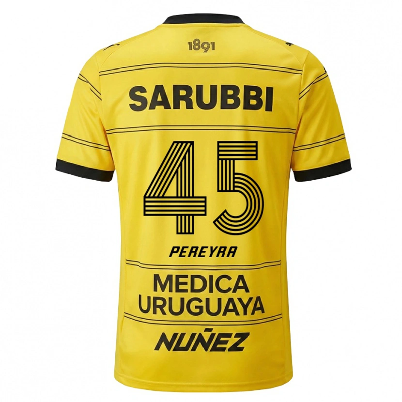 Danxen Donna Maglia Estevan Pereyra #45 Giallo Nero Kit Gara Away 2026/27 Maglietta