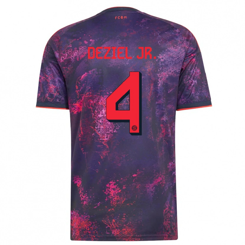 Danxen Donna Maglia Robert Deziel Jr. #4 Viola Rosso Kit Gara Third 2026/27 Maglietta