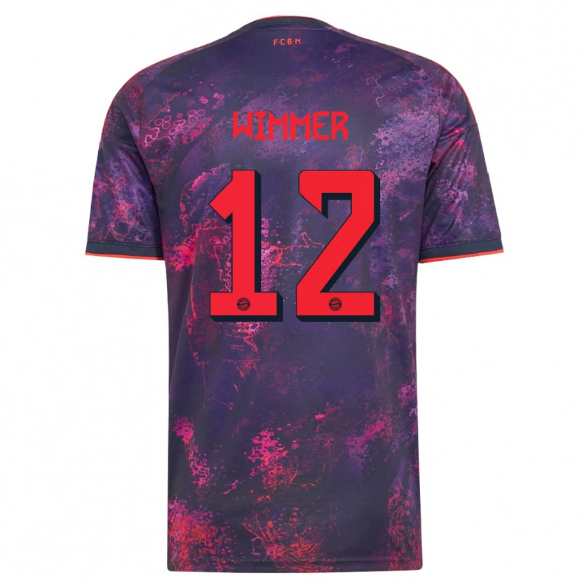 Danxen Donna Maglia Benedikt Wimmer #12 Viola Rosso Kit Gara Third 2026/27 Maglietta