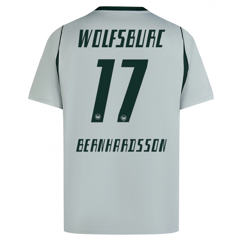 Danxen Donna Maglia Alexander Bernhardsson #17 Grigio Verde Kit Gara Away 2026/27 Maglietta