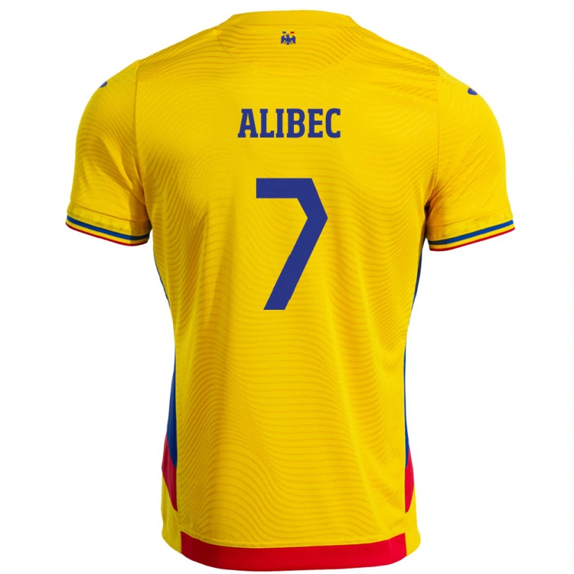 Danxen Bambino Maglia Romania Denis Alibec #7 Giallo Kit Gara Home 24-26 Maglietta