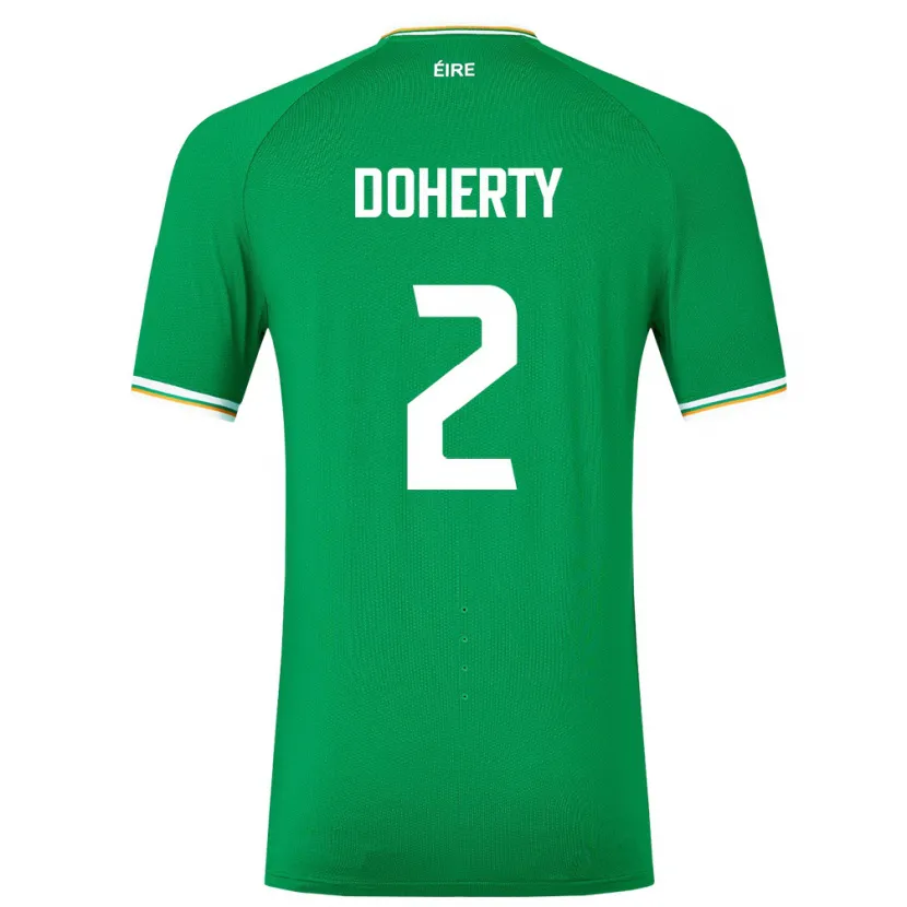 Danxen Bambino Maglia Irlanda Matt Doherty #2 Verde Kit Gara Home 24-26 Maglietta
