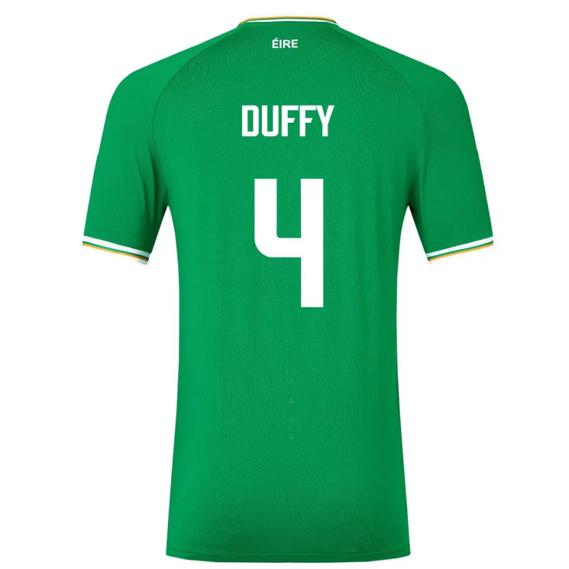 Danxen Bambino Maglia Irlanda Shane Duffy #4 Verde Kit Gara Home 24-26 Maglietta