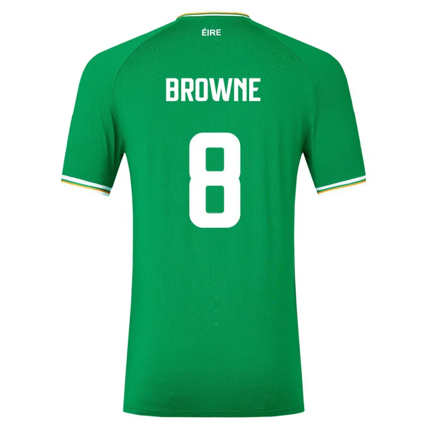 Danxen Bambino Maglia Irlanda Alan Browne #8 Verde Kit Gara Home 24-26 Maglietta
