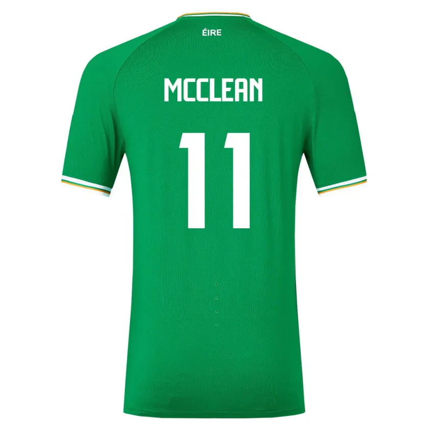 Danxen Bambino Maglia Irlanda James Mcclean #11 Verde Kit Gara Home 24-26 Maglietta