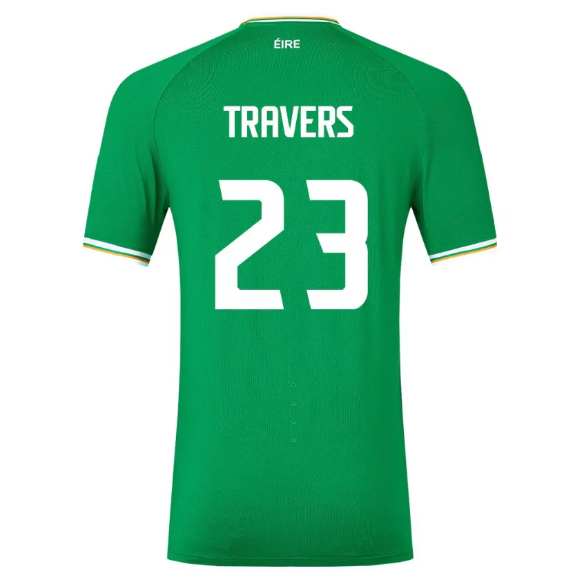 Danxen Bambino Maglia Irlanda Mark Travers #23 Verde Kit Gara Home 24-26 Maglietta