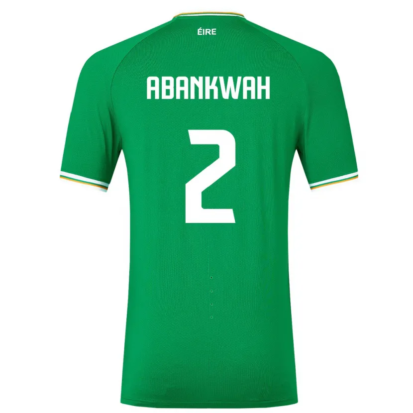 Danxen Bambino Maglia Irlanda James Abankwah #2 Verde Kit Gara Home 24-26 Maglietta