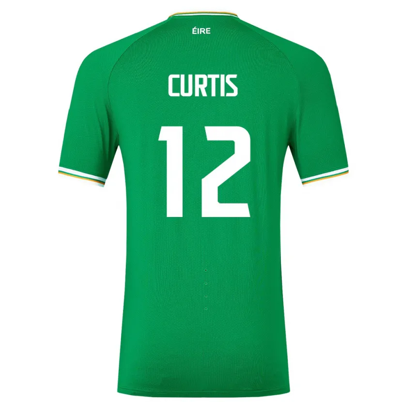 Danxen Bambino Maglia Irlanda Sam Curtis #12 Verde Kit Gara Home 24-26 Maglietta