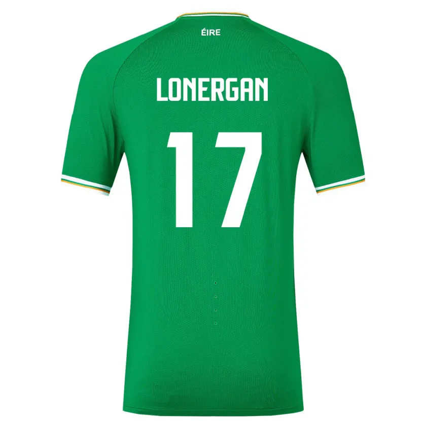 Danxen Bambino Maglia Irlanda Tom Lonergan #17 Verde Kit Gara Home 24-26 Maglietta