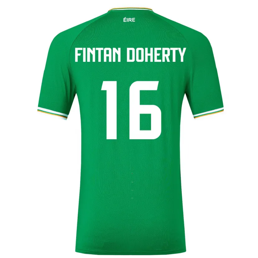 Danxen Bambino Maglia Irlanda Fintan Doherty #16 Verde Kit Gara Home 24-26 Maglietta