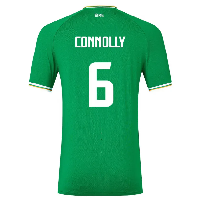 Danxen Bambino Maglia Irlanda Megan Connolly #6 Verde Kit Gara Home 24-26 Maglietta