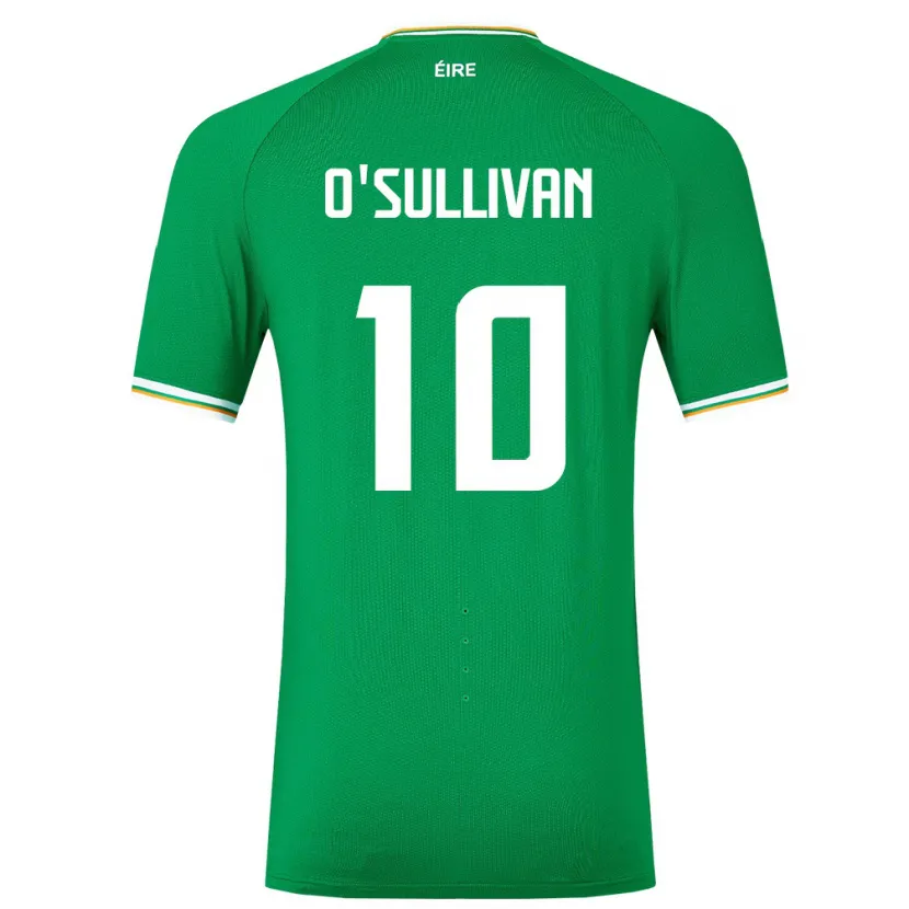Danxen Bambino Maglia Irlanda Denise O'sullivan #10 Verde Kit Gara Home 24-26 Maglietta