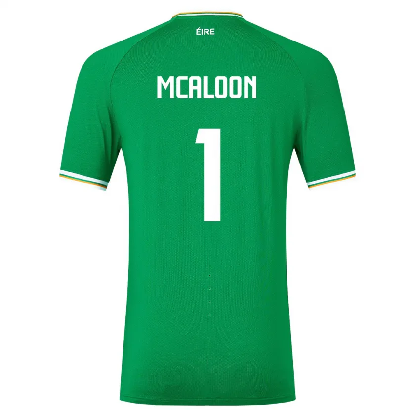 Danxen Bambino Maglia Irlanda Naoisha Mcaloon #1 Verde Kit Gara Home 24-26 Maglietta