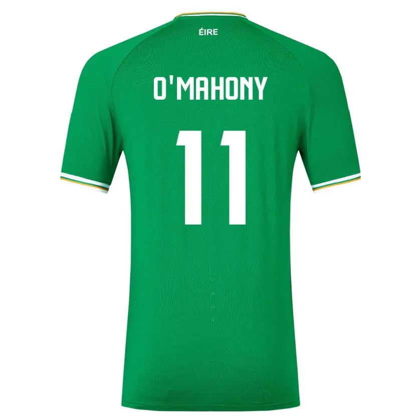 Danxen Bambino Maglia Irlanda Éabha O'mahony #11 Verde Kit Gara Home 24-26 Maglietta