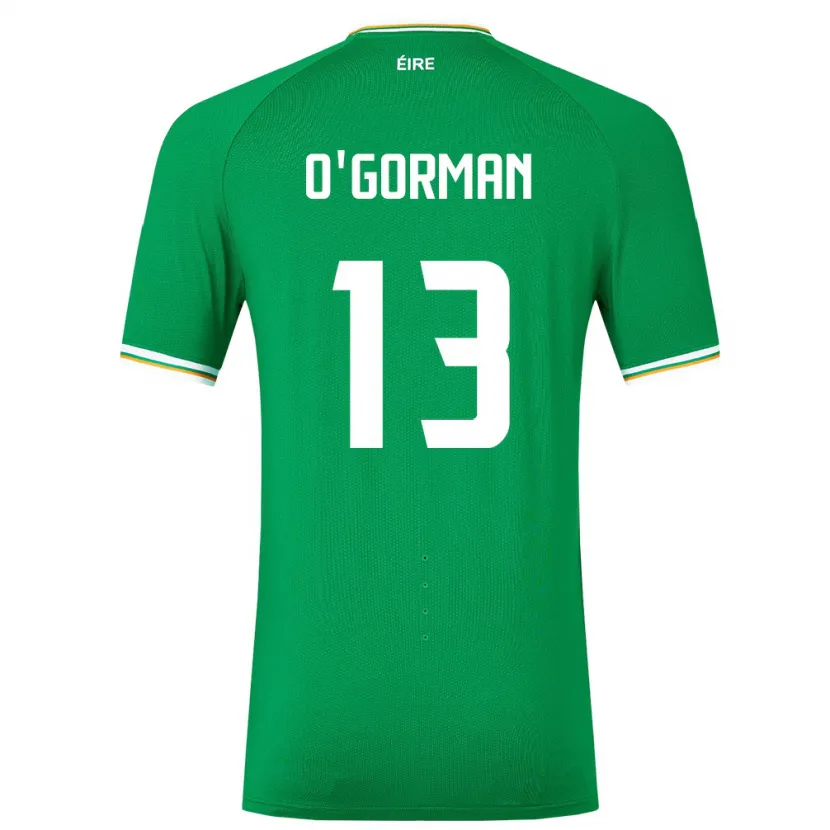 Danxen Bambino Maglia Irlanda Áine O'gorman #13 Verde Kit Gara Home 24-26 Maglietta
