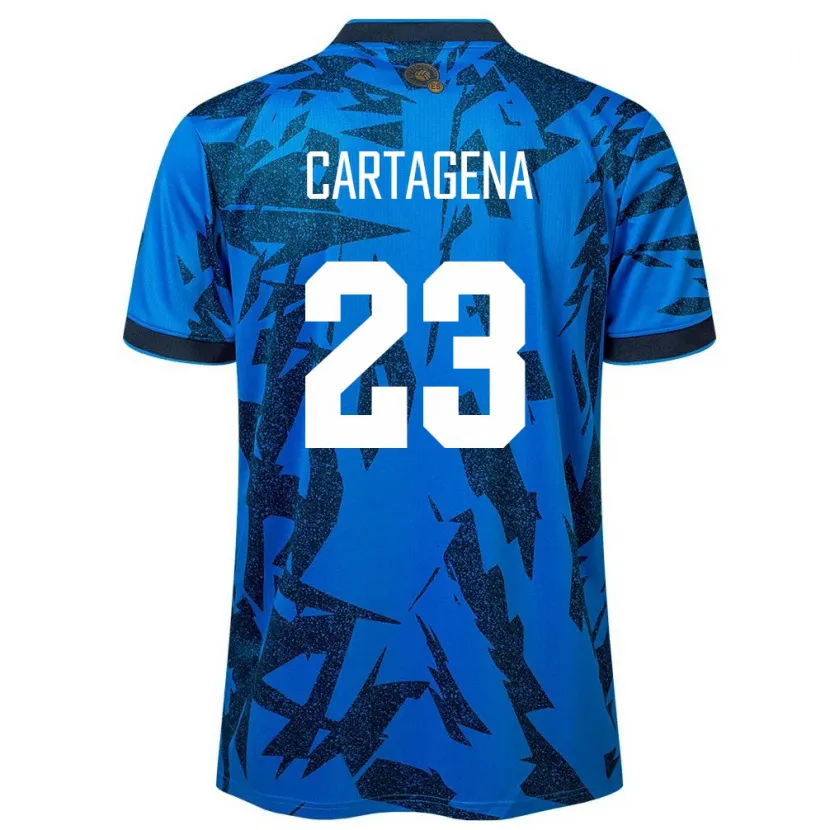 Danxen Bambino Maglia El Salvador Melvin Cartagena #23 Blu Kit Gara Home 24-26 Maglietta