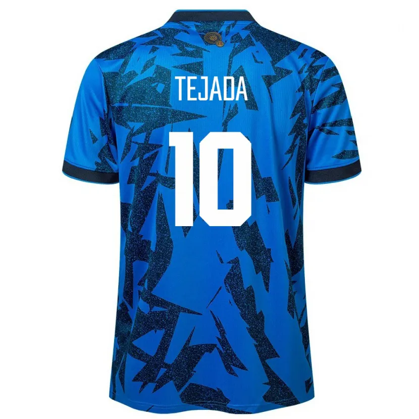 Danxen Bambino Maglia El Salvador Rafael Tejada #10 Blu Kit Gara Home 24-26 Maglietta