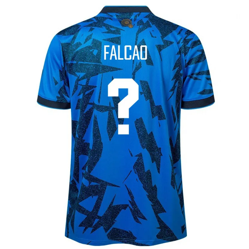 Danxen Bambino Maglia El Salvador Kiano Falcao #0 Blu Kit Gara Home 24-26 Maglietta