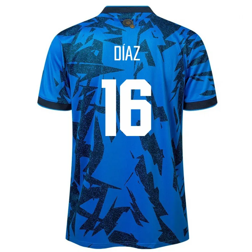 Danxen Bambino Maglia El Salvador Wilber Díaz #16 Blu Kit Gara Home 24-26 Maglietta