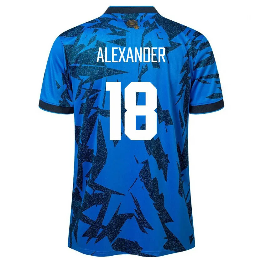 Danxen Bambino Maglia El Salvador Alexander Aguilar #18 Blu Kit Gara Home 24-26 Maglietta