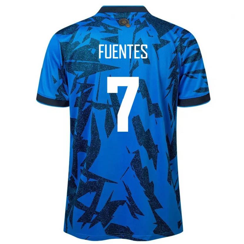Danxen Bambino Maglia El Salvador Danielle Fuentes #7 Blu Kit Gara Home 24-26 Maglietta
