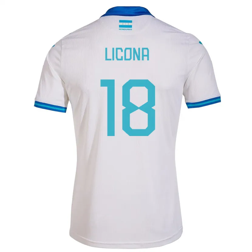 Danxen Bambino Maglia Honduras Marlon Licona #18 Bianco Kit Gara Home 24-26 Maglietta